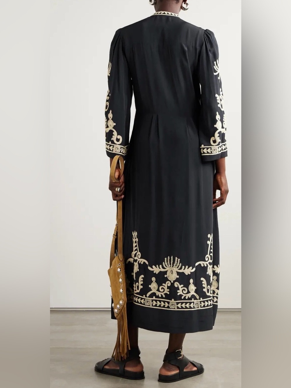 Isabel Marant Etoile Feliana Dress
Embroidered Black Maxi with Cream Accent Sz 6 - Picture 12 of 17